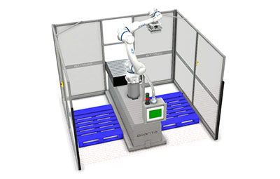 Cobot Palletiser Double Lane with Guarding