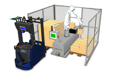 Cobot Palletiser with AGV